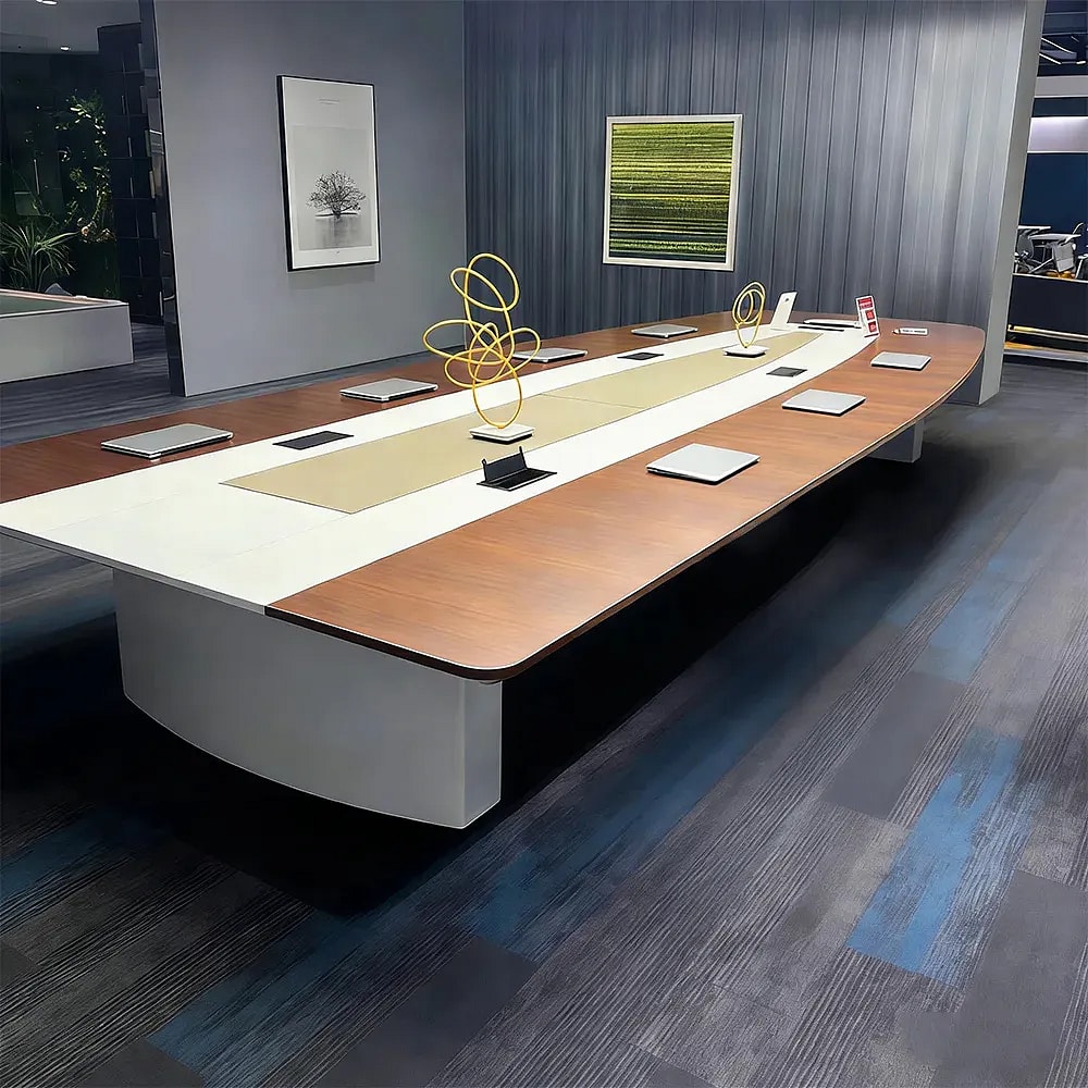 Office Curved Edge Wood Meeting Table - Maoters
