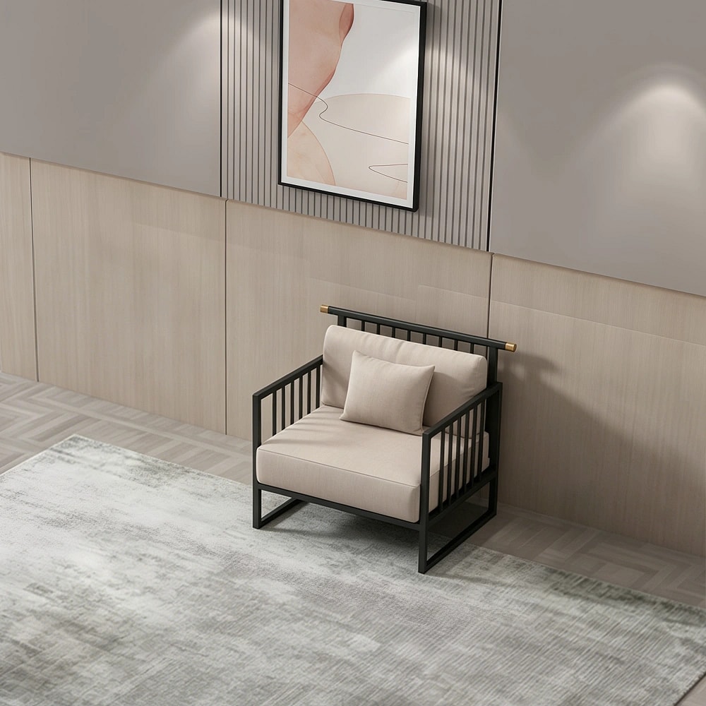 Minimalist Modern Metal-Frame Sofa
