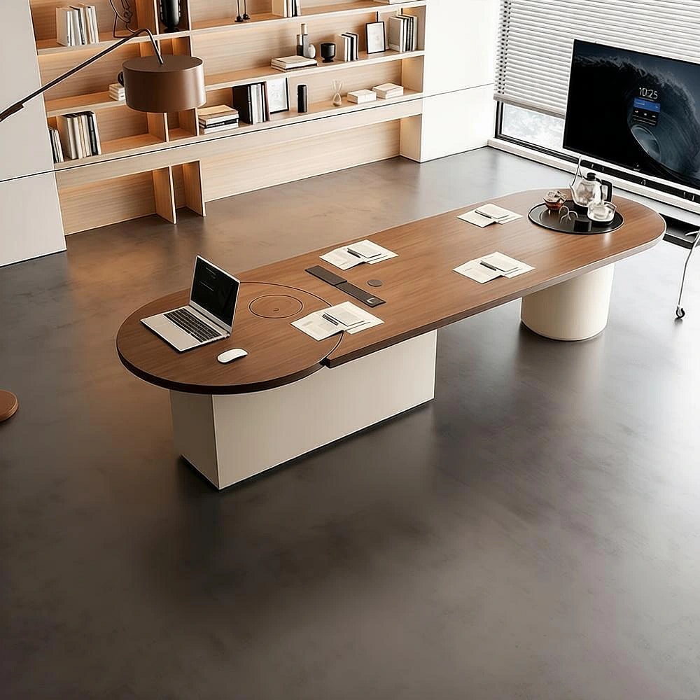 Luxury Office Oval Wood Conference Table - Maoters