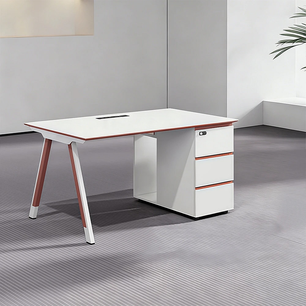 Employee Office Desk with Password-Locked Drawer