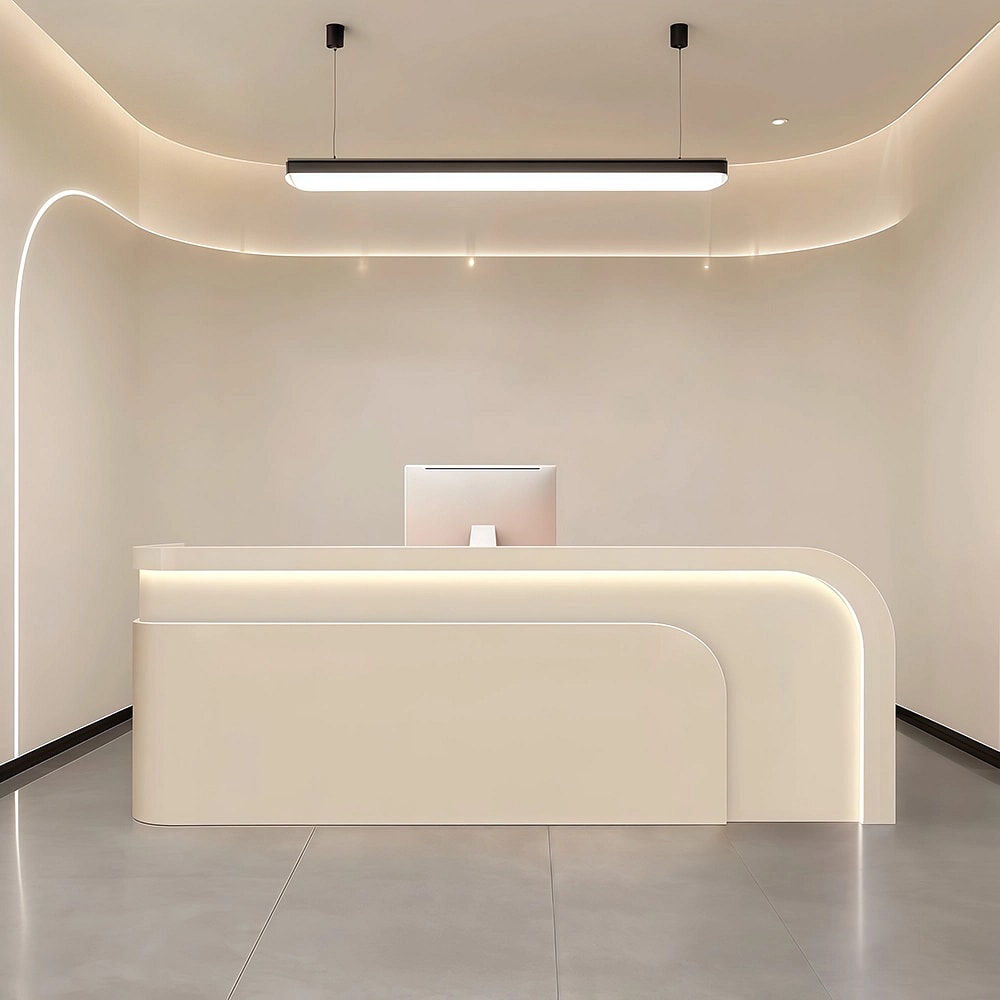 Modern Fashion Curved Reception Desk - Maoters
