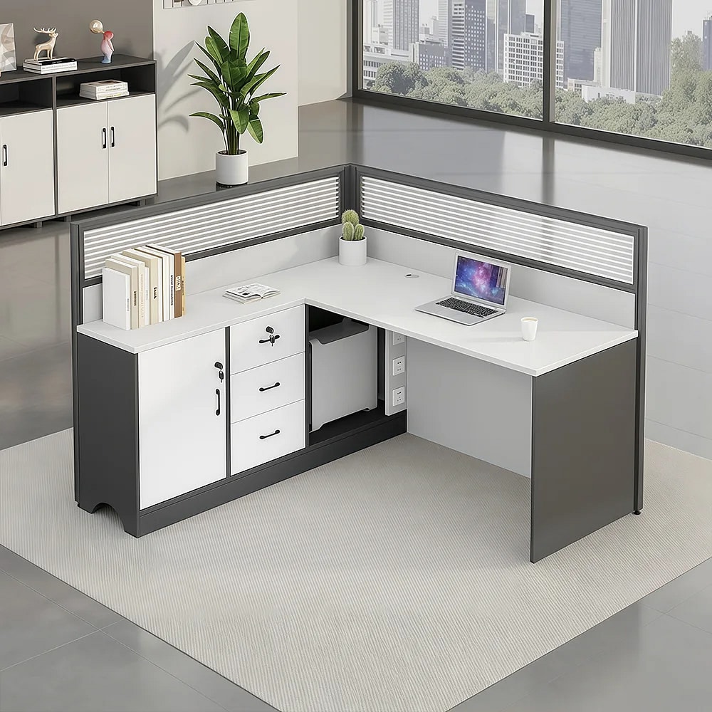 Modular Office Desks with Partition Screens