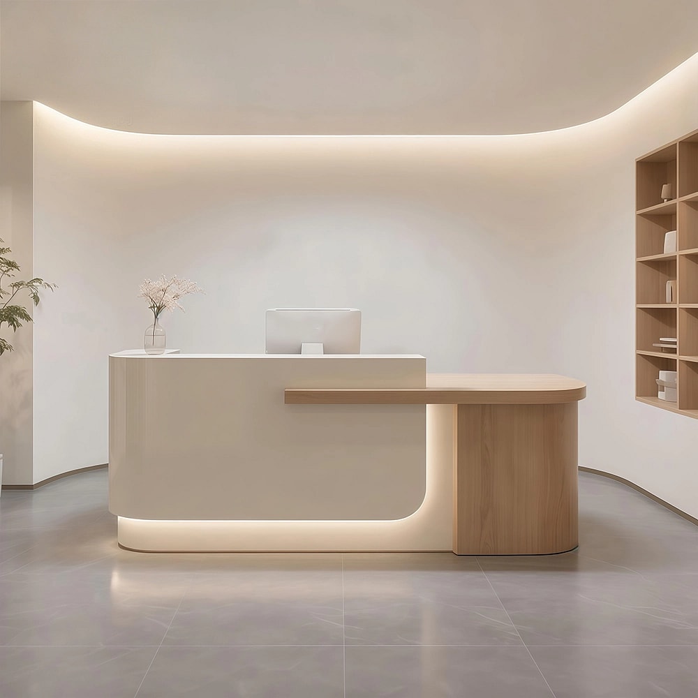 Natural Wood Style Check-in Desk for Homestays