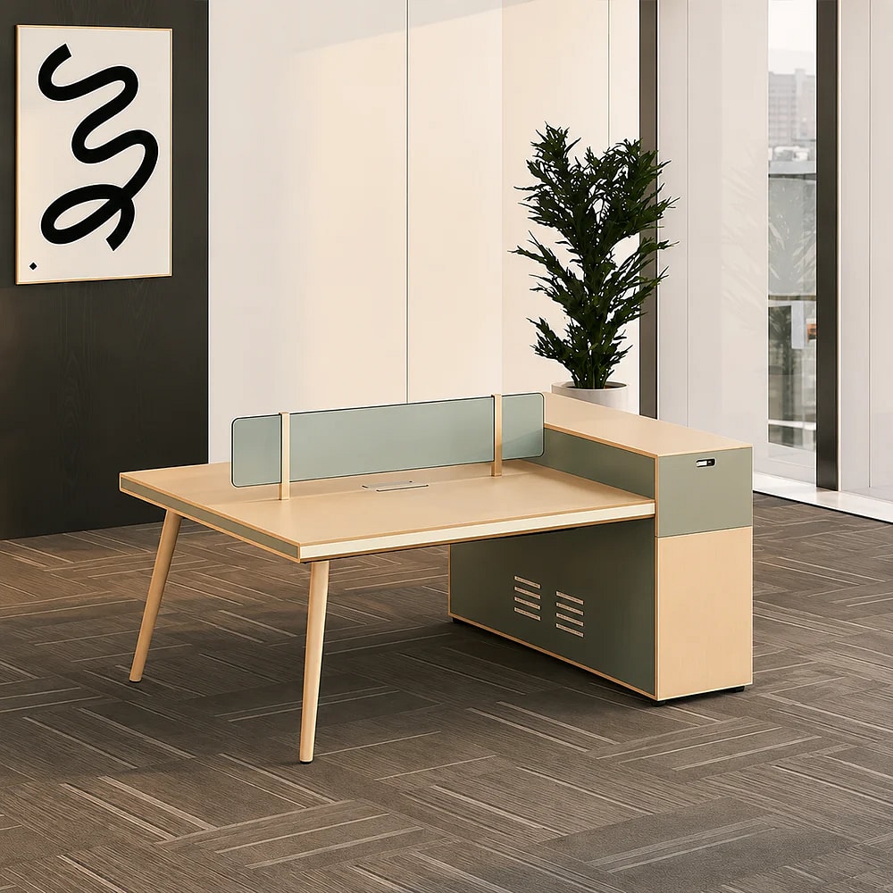 Office Desk with Partition for Employee Workstations