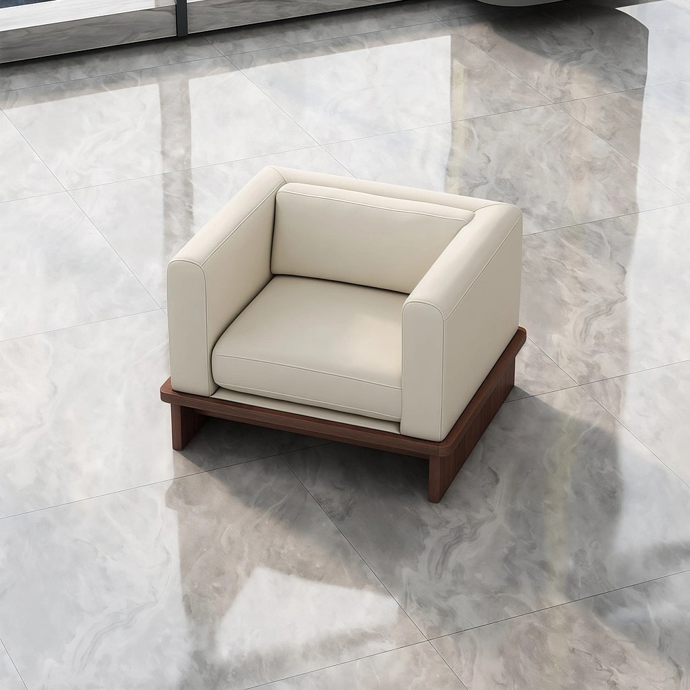 Simple Solid Wood Sofa for Business Lounge