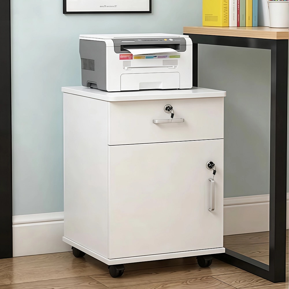 Lockable Office Cabinet for Desk Organization