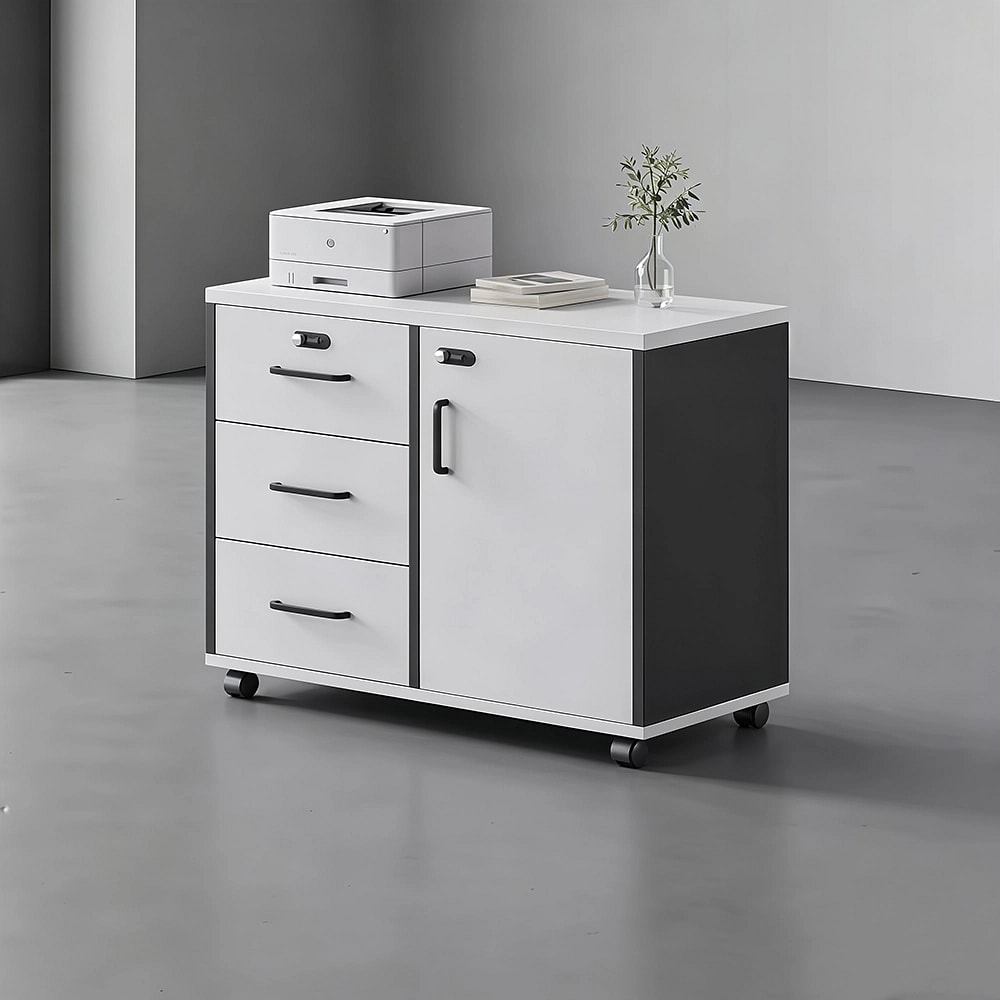 Modern Mobile File Cabinet with Lock Drawers