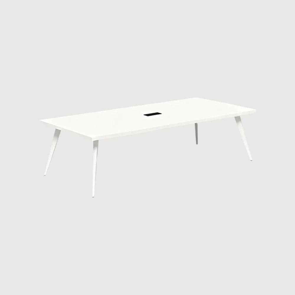 Modern Minimalist White Small Conference Table Set