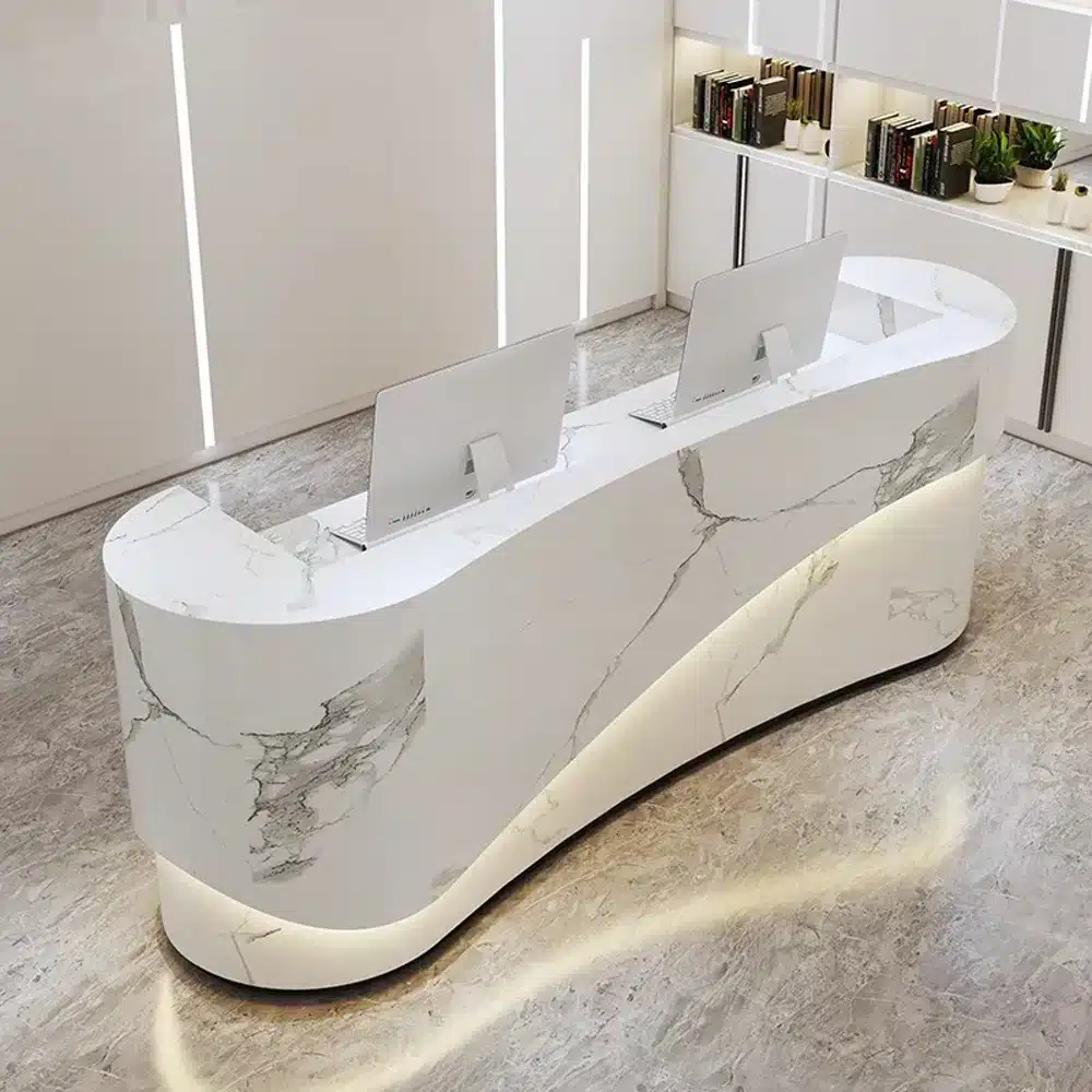 Modern Curved Front Desk Reception Desk Cashier Desk