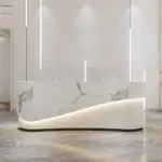 Modern Curved Front Desk Reception Desk Cashier Desk