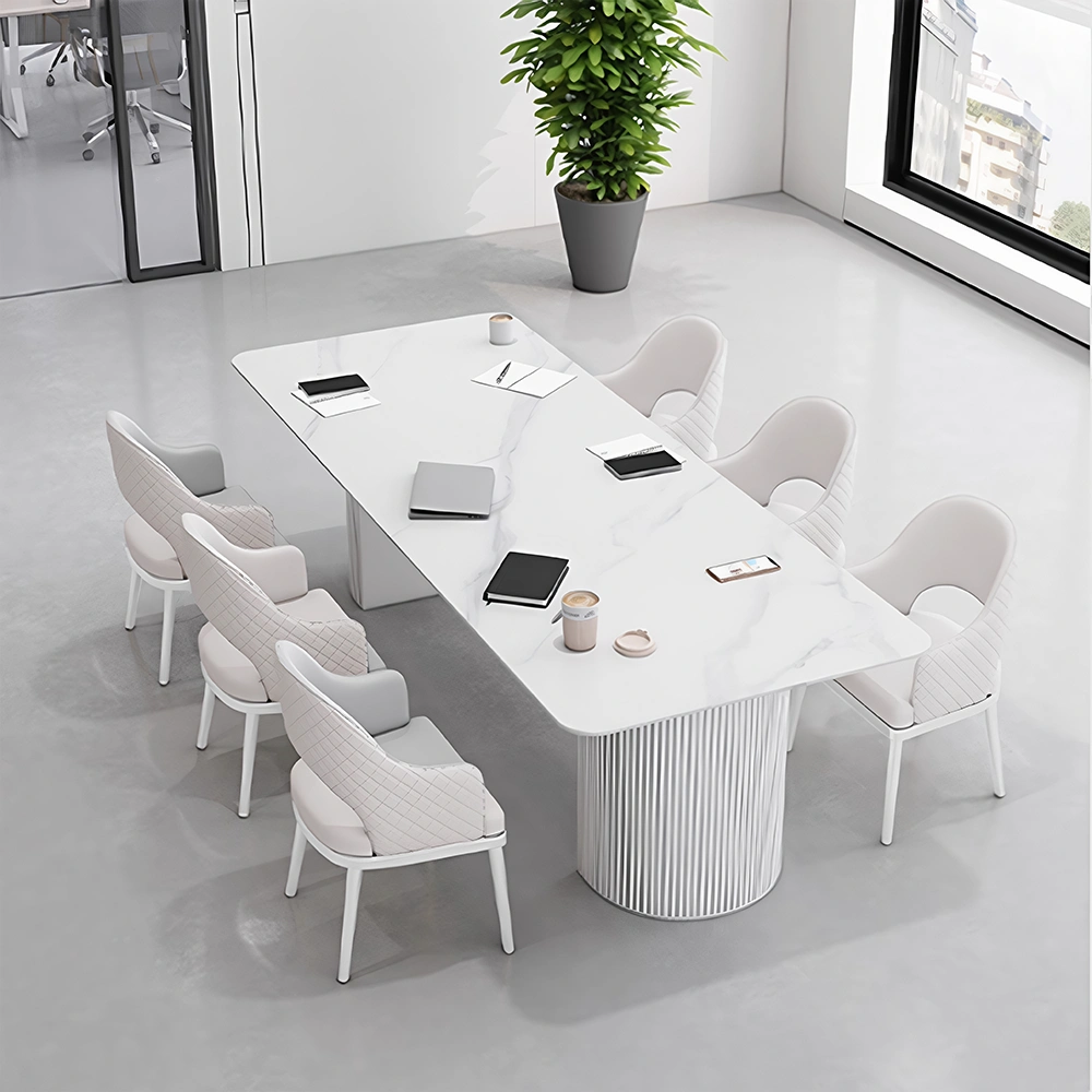 White Marble Boardroom Conference Table Long Meeting Desk White Marble Boardroom Conference Table Long Meeting Desk