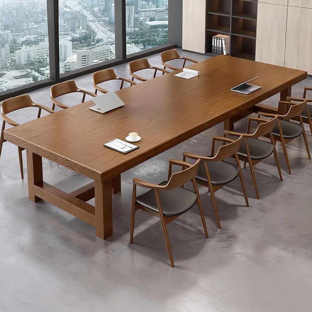 Long Rustic Wooden Conference Table - Maoters Long Rustic Wooden Conference Table - Maoters