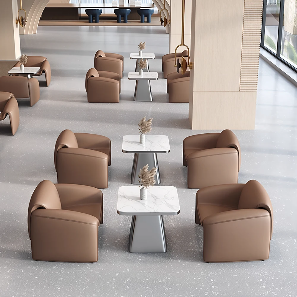 Coffee Leather Sofa - Maoters