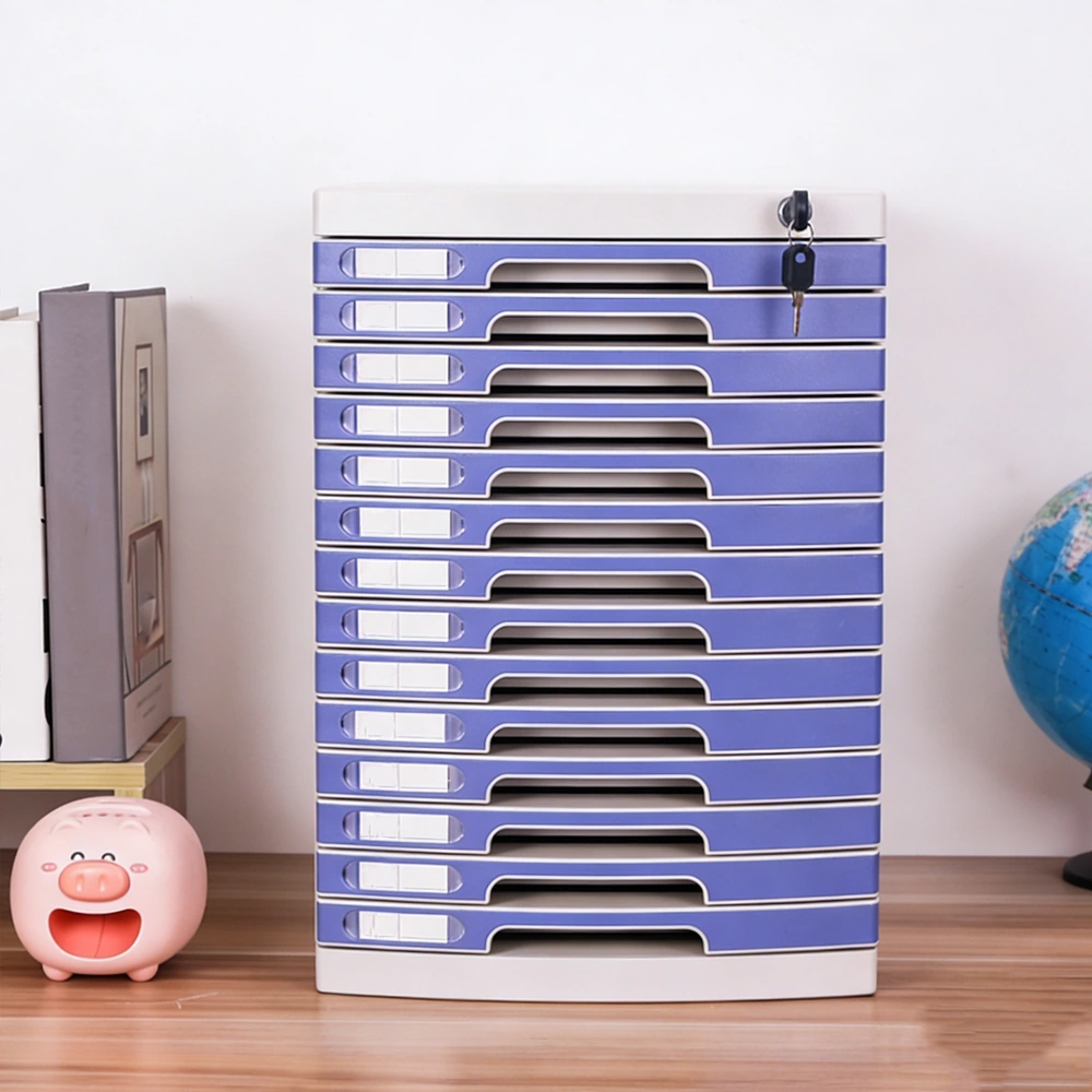 Lockable Desktop File Cabinet - Multi-layer Storage