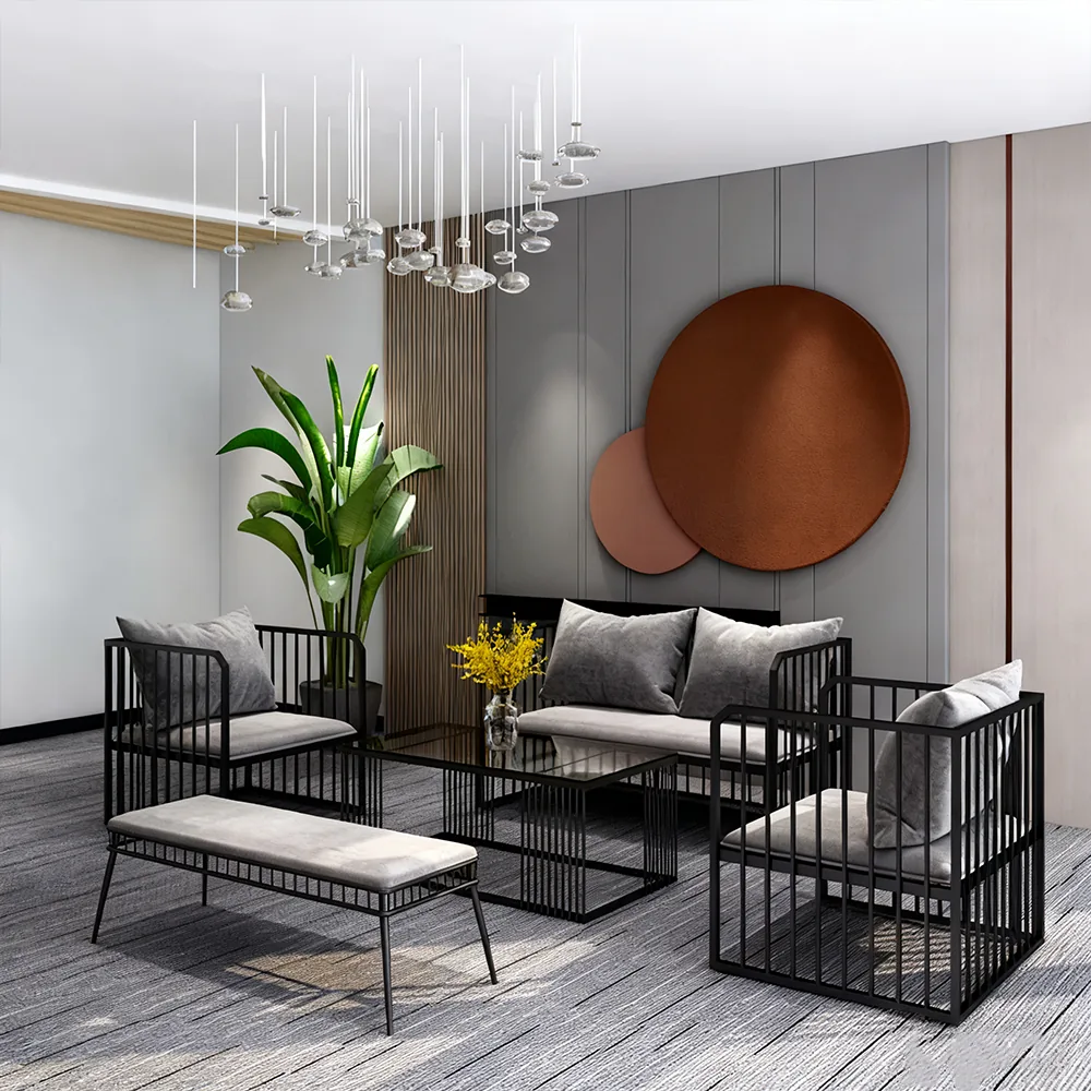 Leisure Industrial Iron Sofa - Gray