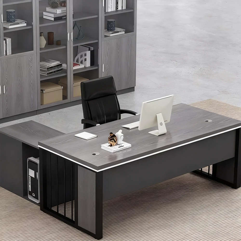Gray Oak Executive Desk - Modern Office Furniture Gray Oak Executive Desk - Modern Office Furniture