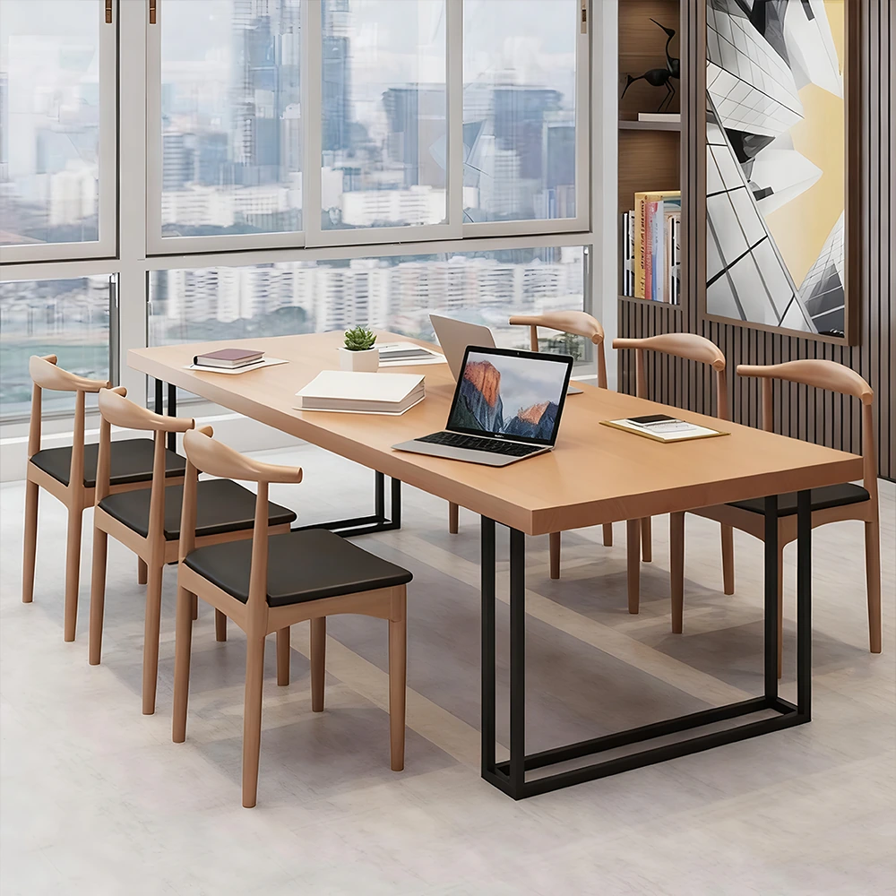 Industrial Style Solid Wood Conference Table - Maoters Industrial Style Solid Wood Conference Table - Maoters