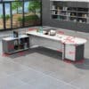 Executive Desk with 3 Drawers - Rounded Corners Design - Maoters