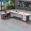 Executive Desk with 3 Drawers - Rounded Corners Design - Maoters