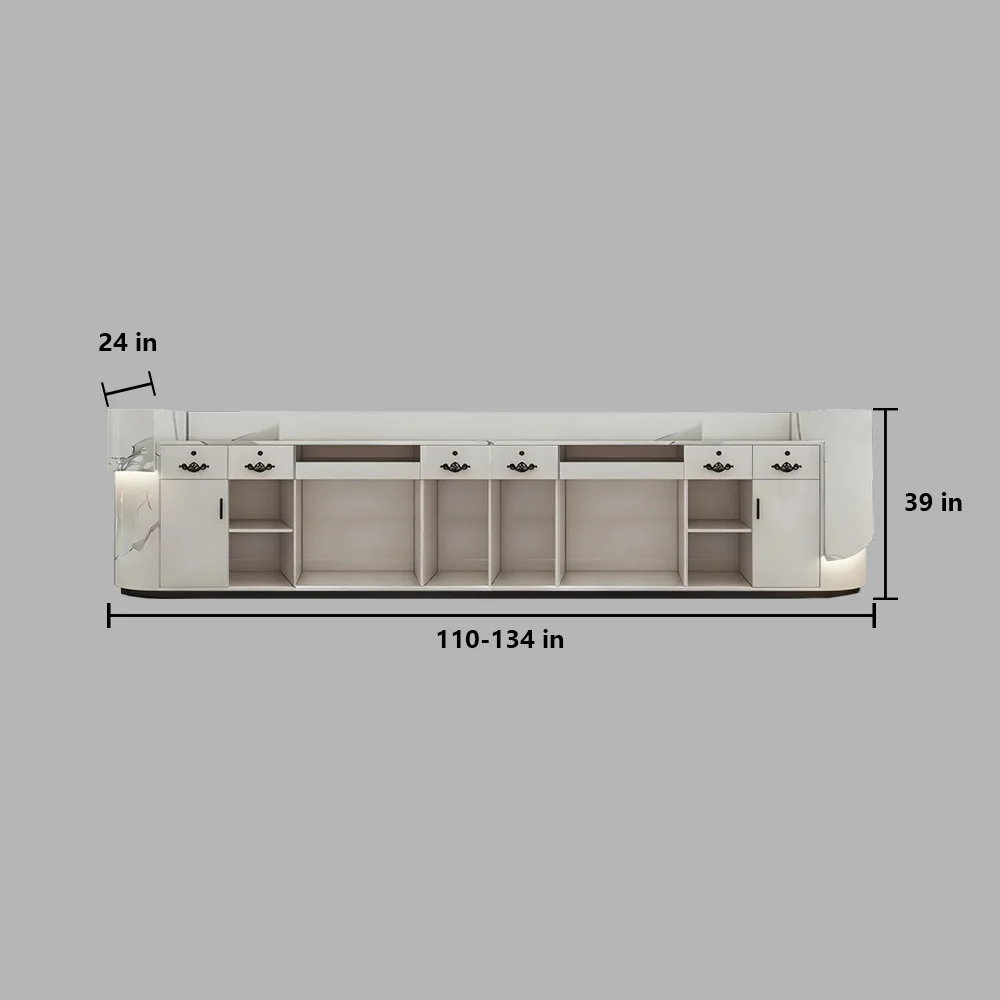 Modern Curved Front Desk Reception Desk Cashier Desk