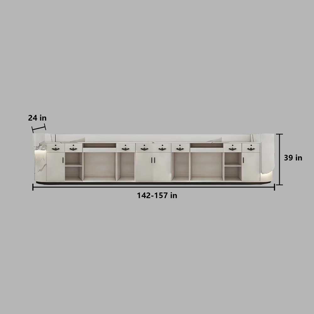 Modern Curved Front Desk Reception Desk Cashier Desk