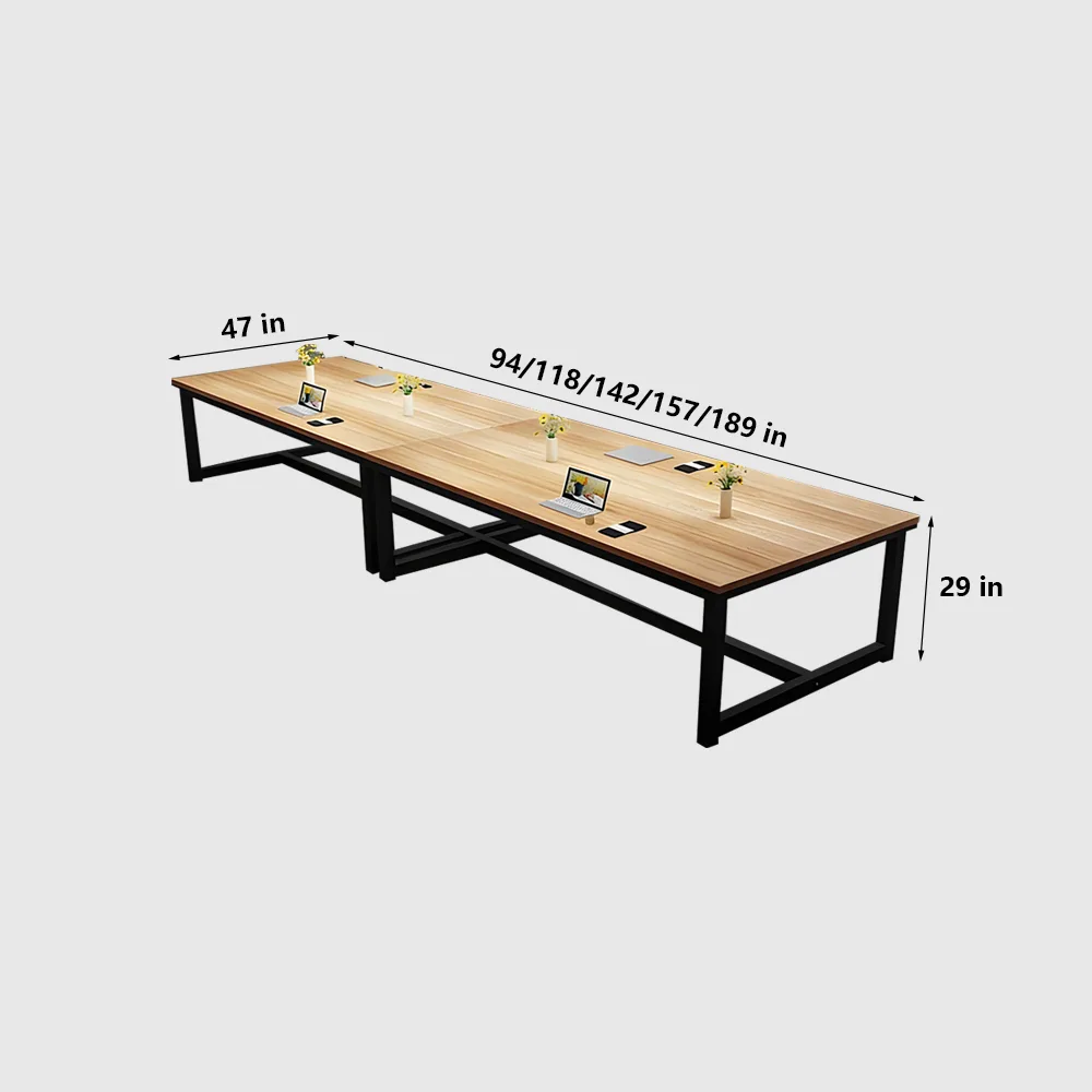 Solid Wood Rectangular Conference Table - Maoters