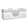 Modern Reception Desk - Light Wood Grain Finish