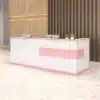 Modern Minimalist Reception Desk - White & Maple