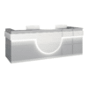 Modern Reception Desk - Light Wood Grain Finish