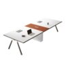 Compact and Stylish Modern White Conference Table - Maoters