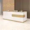 Modern Minimalist Reception Desk - White & Maple