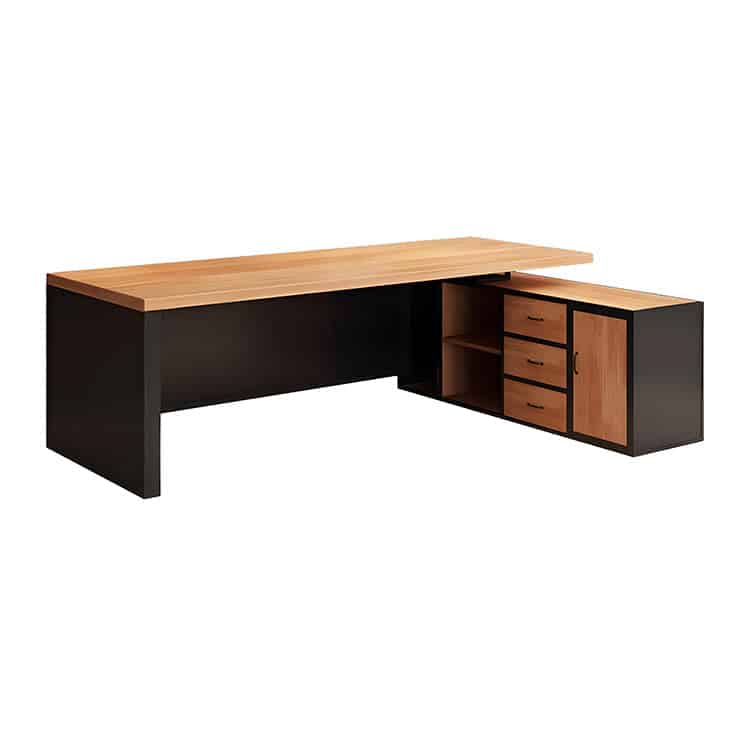 Industrial-Style Solid Wood Executive Desk - Maoters