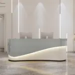 Modern Curved Front Desk Reception Desk Cashier Desk