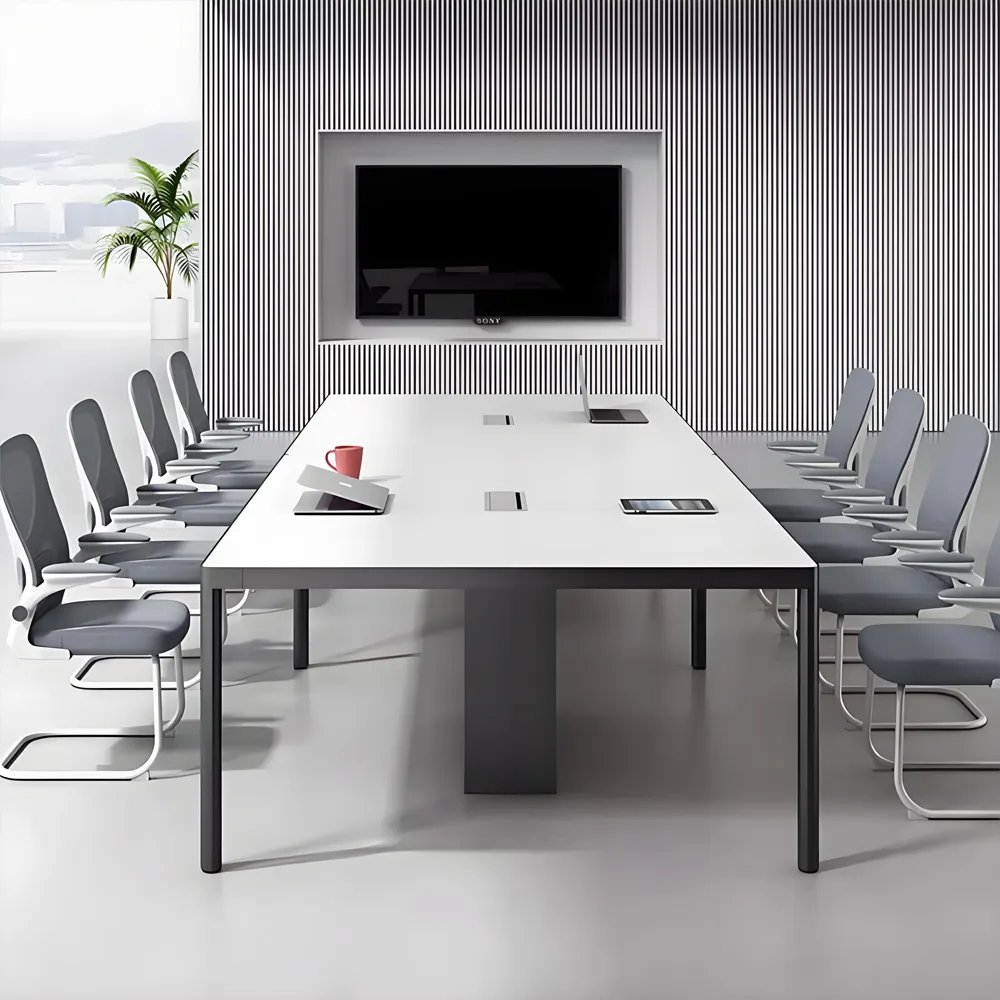 Rectangular Conference Table Wrapped In Aluminum