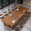 Long Rustic Wooden Conference Table - Maoters