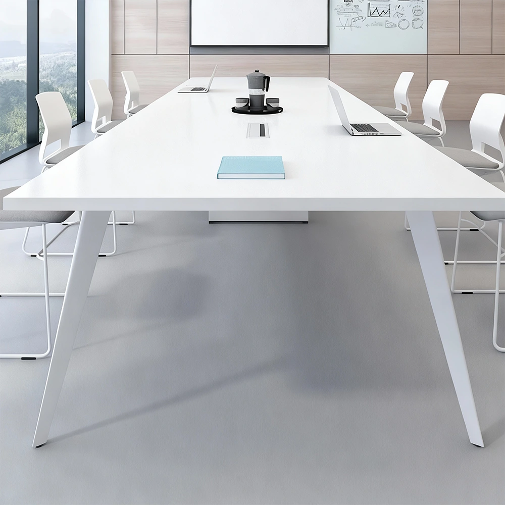 White Rectangular Conference Table – Maoters