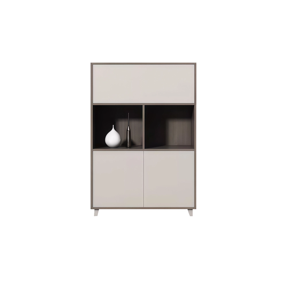 Elegant Wooden Panel Bookshelf & Office File Cabinet