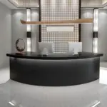 Reception Desk with Solid Wood Grain - Maoters