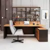 Industrial-Style Solid Wood Executive Desk - Maoters Industrial-Style Solid Wood Executive Desk - Maoters