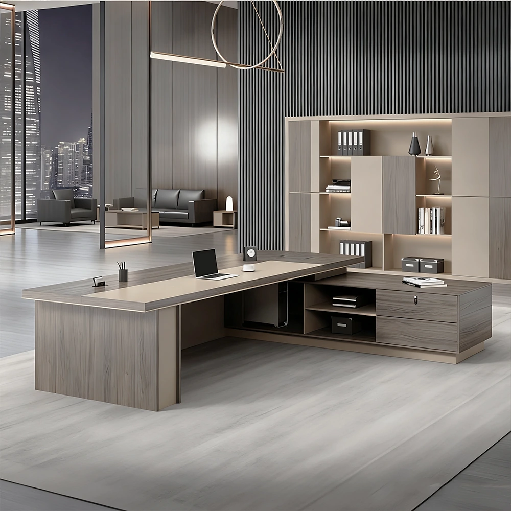 L-Shaped Executive Desk with Drawer & Storage L-Shaped Executive Desk with Drawer & Storage