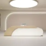 Stylish Curved Cashier Counter for Beauty Salons