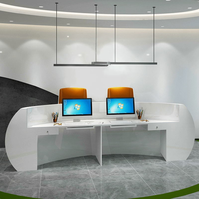 Baked Semicircular Arc Front Desk