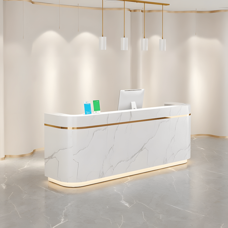 Corner Synthetic Laminate Reception Desk