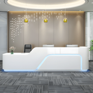Lacquered Curved Company Reception Desk