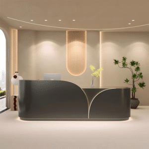 Maoters Retail Reception Desk - Stylish & Functional - L134" x W24" x H39", Black