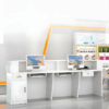Modern Reception Desk - Light Wood Grain Finish
