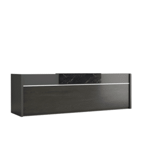 Rectangular Reception Desk in Black Oak - Maoters - L87" X W24" X H43"