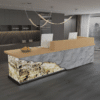 Vintage Faux Stone Cashier's Desk
