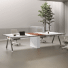 Compact and Stylish Modern White Conference Table