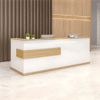 Modern Minimalist Reception Desk - White & Maple